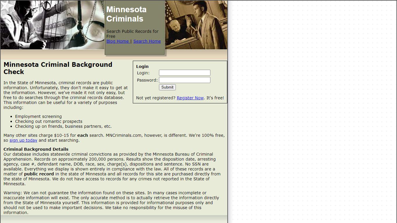 MNCriminals - Totally Free Criminal Background Checks